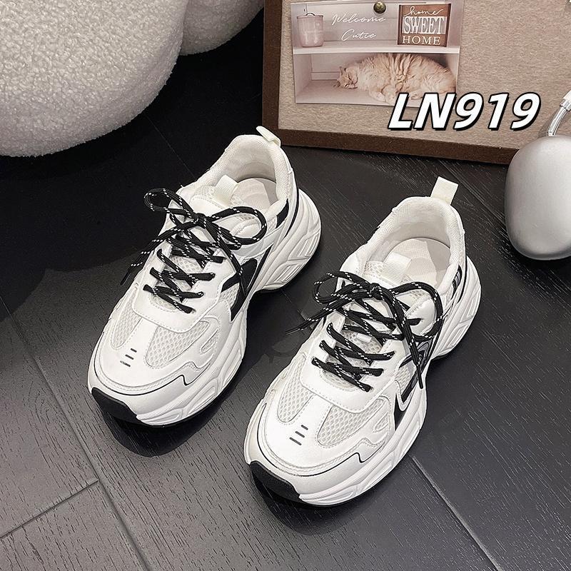 รองเท้าลำลองผู้หญิง รุ่น LN919 รองเท้าผ้าใบแฟชั่นเกาหลี ระบายอากาศได้ดี เหมาะสำหรับนักเรียน ส่งฟรี
