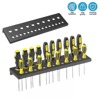 YELGIRLB ไขควง Organizer, สกรู Wall Mount คีม Organizer,แบบพกพากันสนิมเครื่องมือ Rack สําหรับ Garden Garage Workshop เครื่องมือหน้าอก Workbench