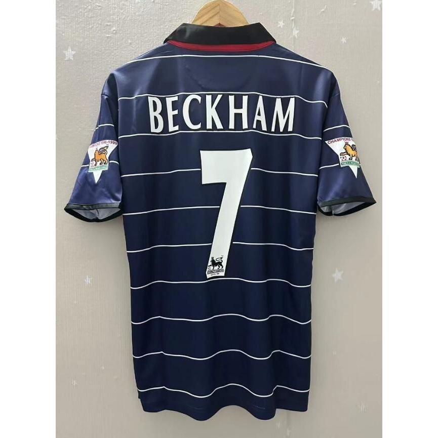#M-U 99-00 Away Retro Soccer Jersey MIFC Football BECKHAM