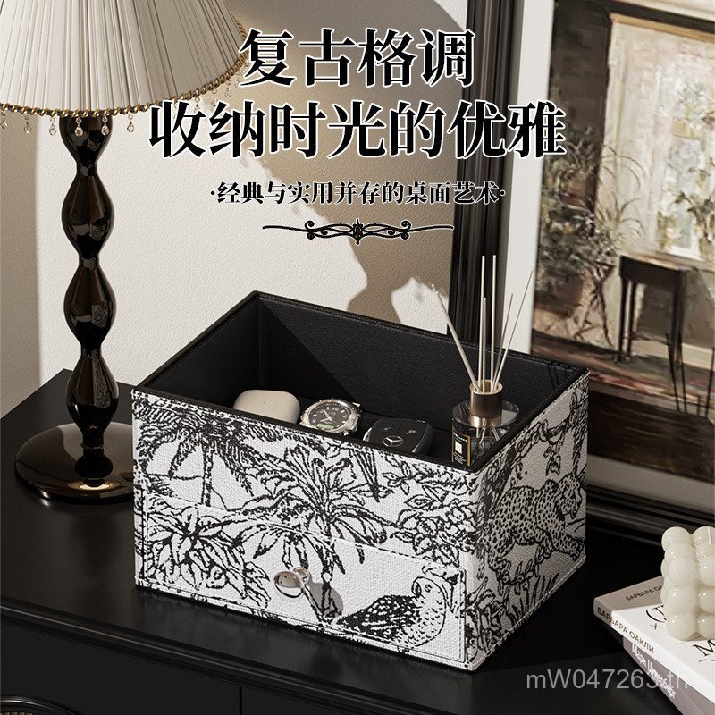 กุญแจครัวเรือนเครื่องสําอางกล่องเก็บทางเข้ากล่องแสงหรูหราทางเข้าที่มีลิ้นชักกล่องเก็บนาฬิกาสก์ท็อประ