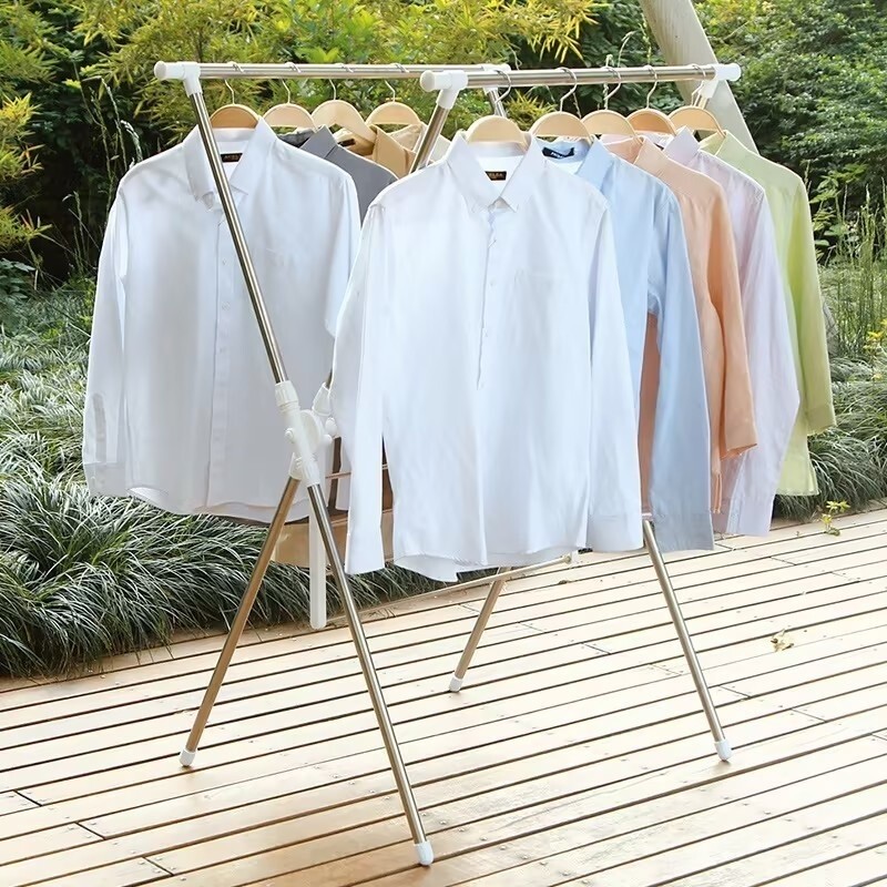Clothes Drying Rack Laundry Drying Rack Foldable Stainless Steel Clothing Rack Movable Laundry Rack 