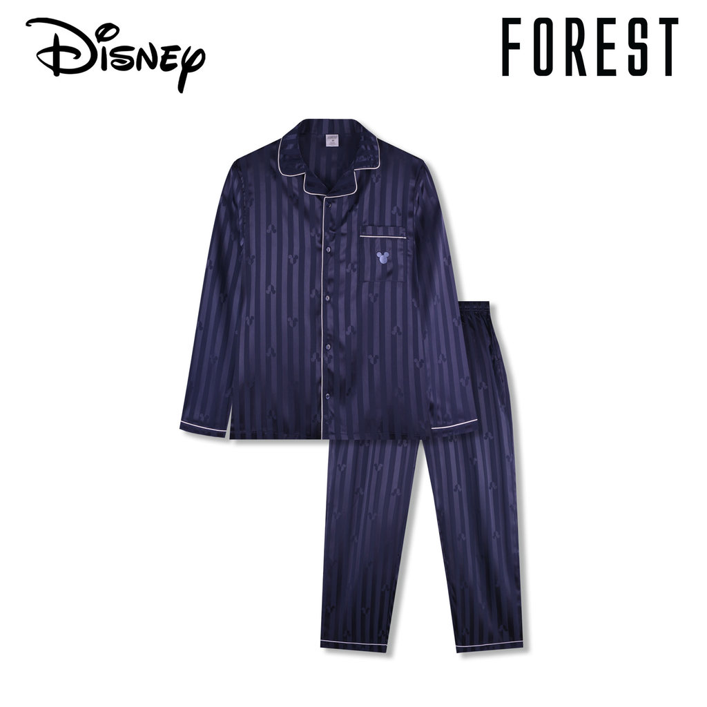 (1 ชิ้น) Forest X Disney Unisex Satin Spandex แขนยาวกางเกงขายาวชุดนอนเลือกสี - WPU0167LL