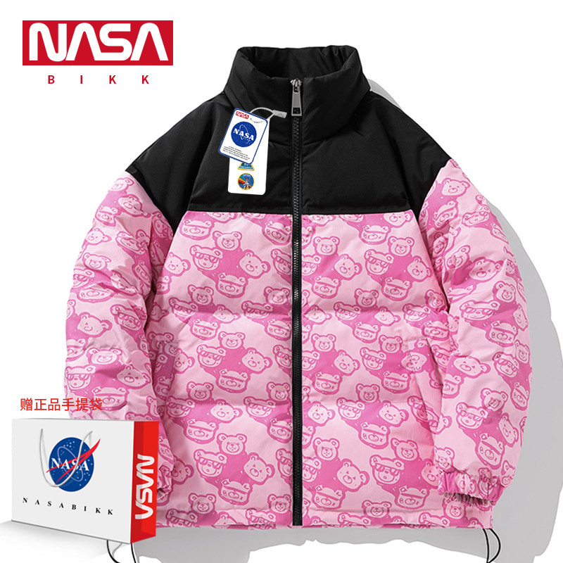 NASA Bikk Bear Jacket คอตั้ง แบบหลวมๆ สำหรับทั้งชายและหญิง ใส่สบายในอากาศเย็น