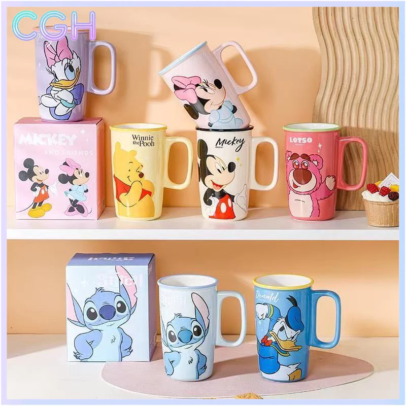 CGH Stitch แก้วเซรามิคขนาด 500ml แก้วDisney Stitch สำหรับเครื่องดื่มกาแฟนม