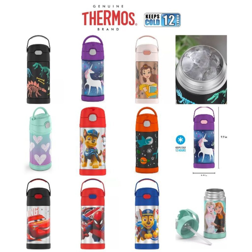 กระติกน้ำสเตนเลสรักษาอุณหภูมิ Thermos FUNtainer Vacuum Insulated Stainless Steel Bottle, ขนาด 12 oz.