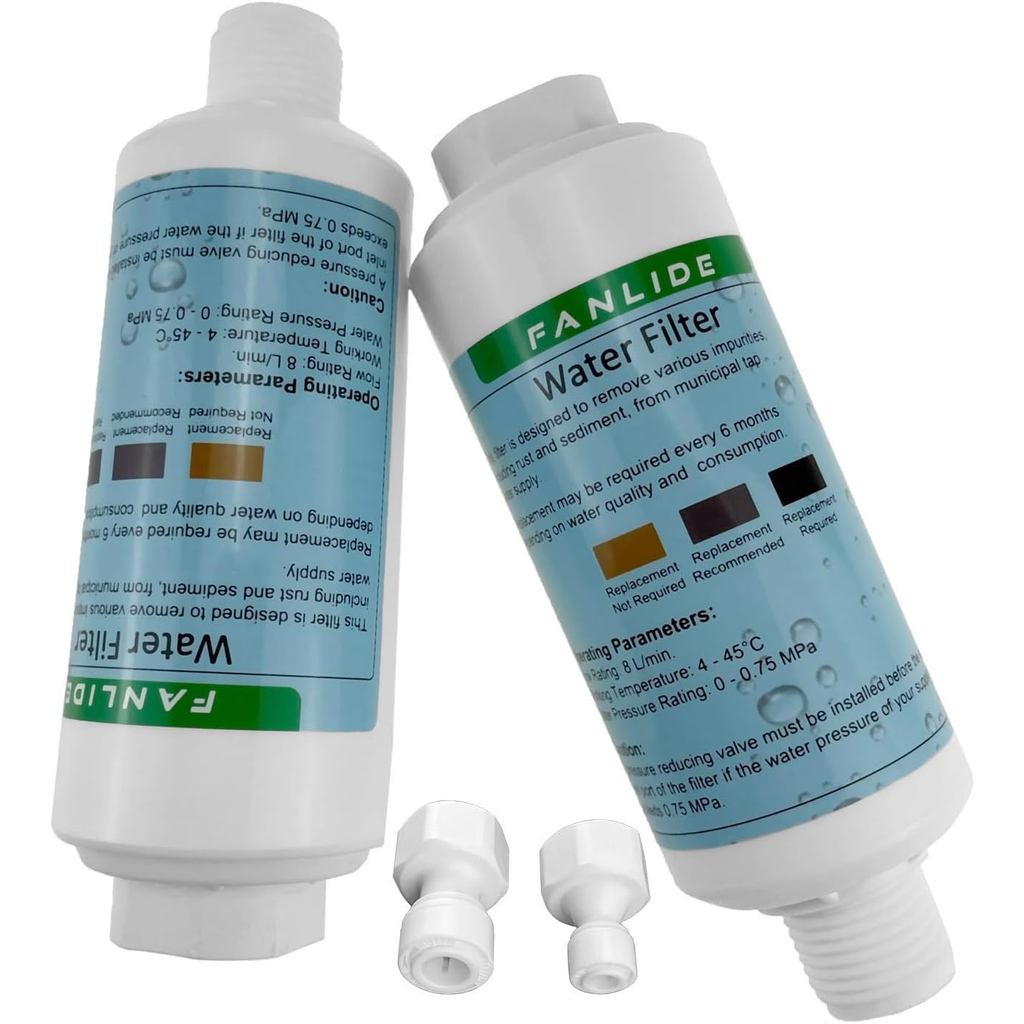 Bidet water filter for electronic bidet seats, Toilet water filter system, compatible with 1/2" 1/4"