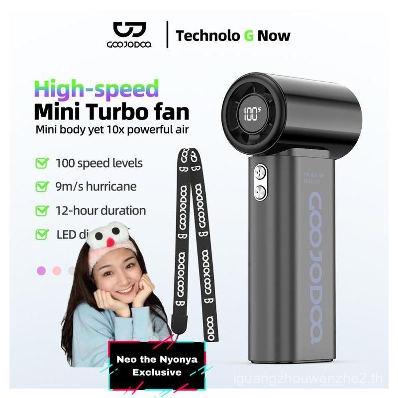 GOOJODOQ Neo the MistressGOJODOQ GFS007 พัดลมขนาดเล็กสําหรับครอบครัว |   จอแสดงผลแบตเตอรี่ LED 4000 