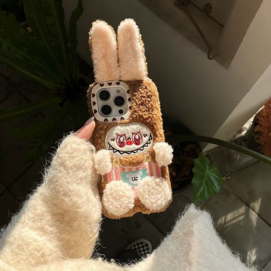 น่ารัก Labubu เหมาะสําหรับ Meitu M8 เคสโทรศัพท์ Plush Meitu T8 เคสป้องกันฤดูใบไม้ร่วงฤดูหนาว T9 รวมท