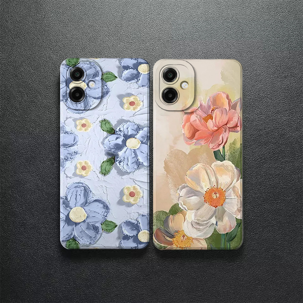 Samsung A07 A17 A06 5g A06 4g A05 A15 A26 A36 A56 A14 A24 A34 A54 A55 A25 - Kesing - Motif Fl0wer N3