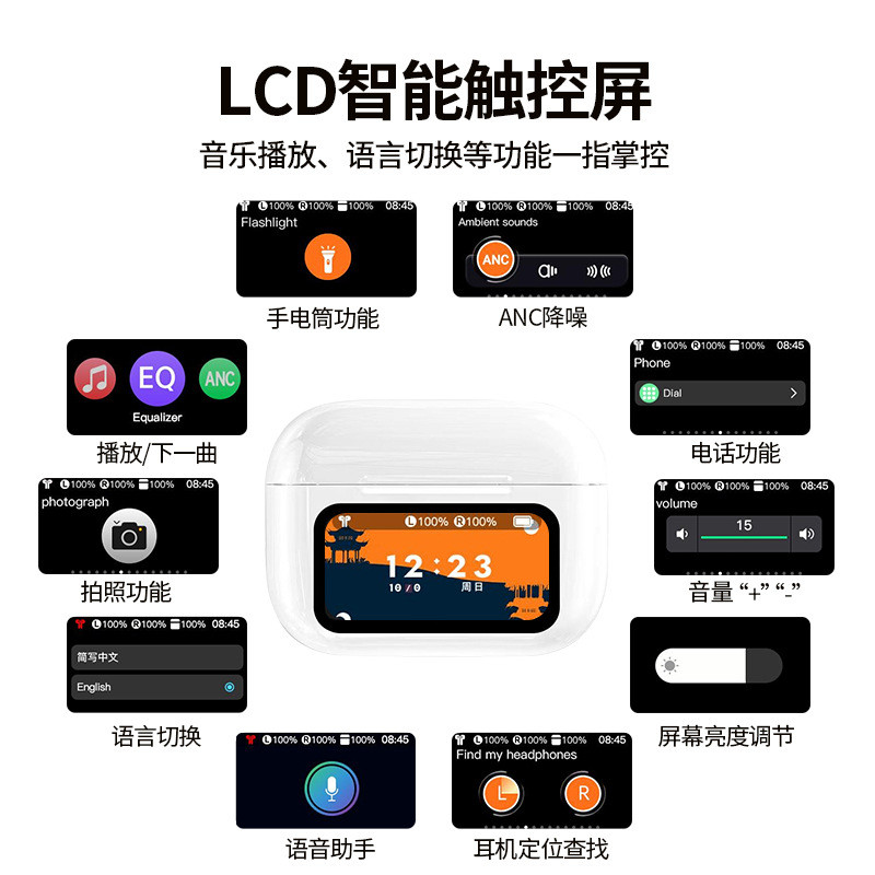 A9pro พร้อมชุดหูฟังบลูทูธไร้สาย APP ANC อายุการใช้งานแบตเตอรี่ยาวนานกีฬาเสียงคุณภาพสูงพร้อมสต็อก⭐⭐11