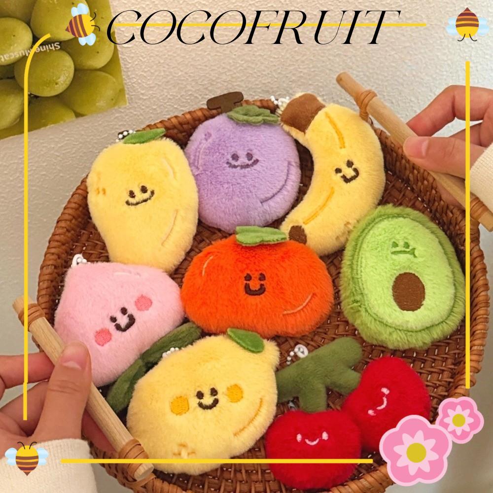 COCOFRUIT กระเป๋าเป้สะพายหลัง Charm, น่ารักมะม่วงพีชกล้วยตุ๊กตาพวงกุญแจ, Avocado Lemon Cherry การ์ตูนผลไม้ตุ๊กตาจี้ของขวัญวันเกิด