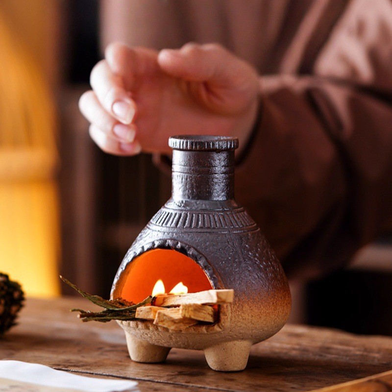 แห้ง Burnable เซรามิคธูป Burner Peru Shengmu ถาด Healing Purification Sage Cedar Burning คอนเทนเนอร์