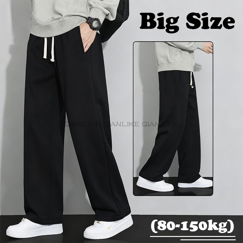 【M-8XL】เอ็กแอล  ขนาดบวกสําหรับผู้ชายกางเกงขาตรงบางกางเกงลําลองผู้ชายหลวมกางเกงกีฬาผู้ชาย