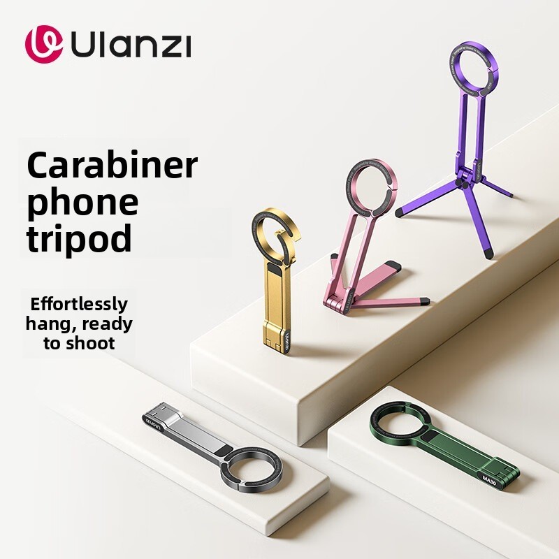 Ulanzi MA88 MA60 Pocket Carabiner โทรศัพท์ขาตั้งกล้องถ่ายภาพ Double-Sided Magnetic Selfie