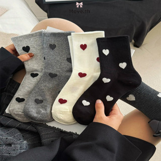 ในไทย-พร้อมส่ง✨หัวใจ ถุงเท้า ผู้หญิง ทันสมัย ​​อเนกประสงค์ แ…