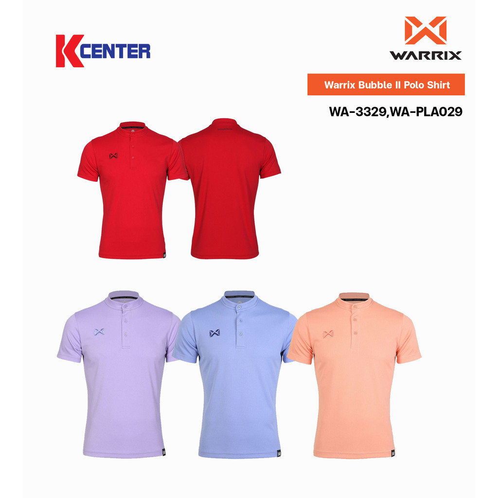 Warrix เสื้อโปโลเบสิค แขนสั้นคอจีน รุ่น Bubble ll Polo (WA-3329)