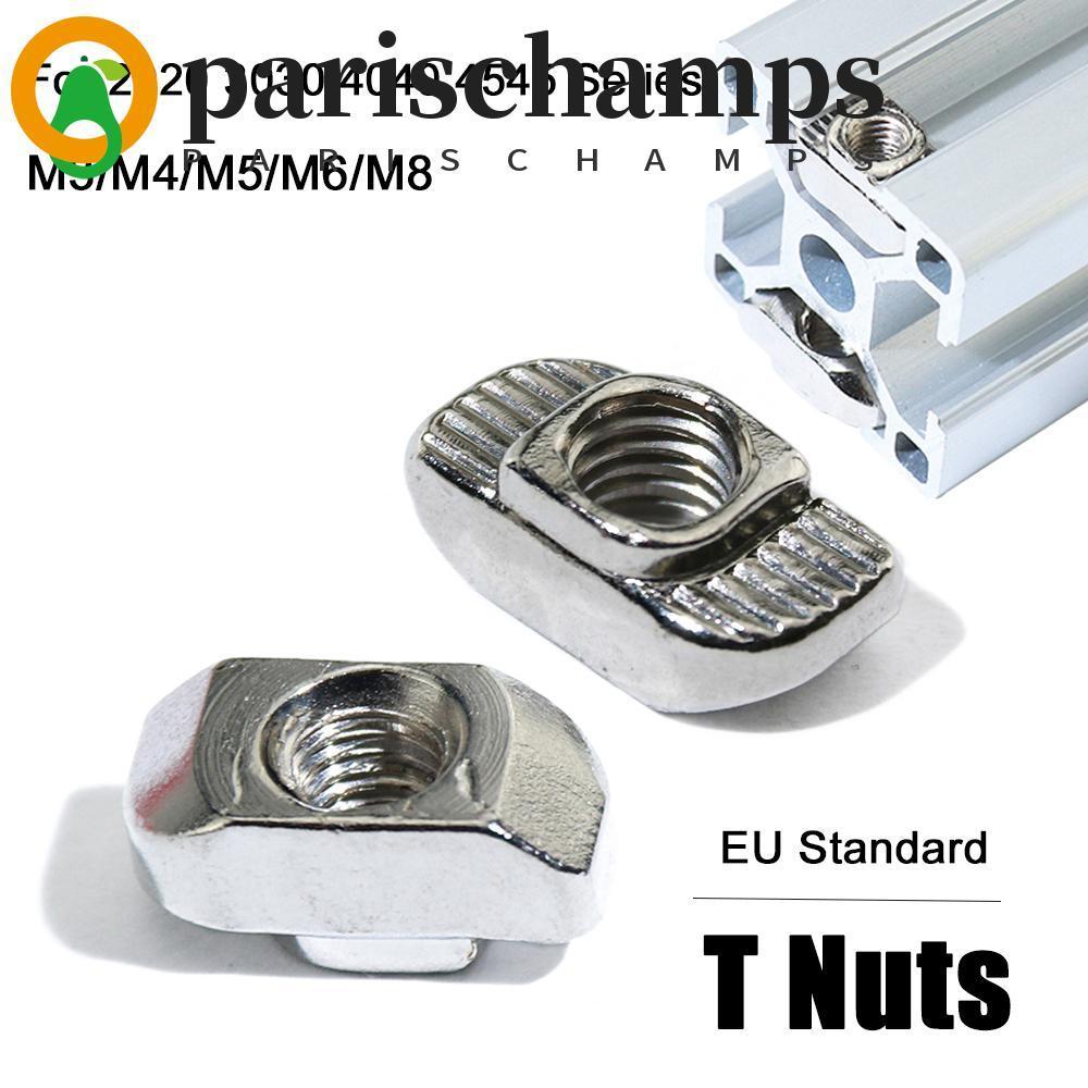 Parischamps Nuts Fasteners M3-M8 10/50pcs T-Slot EU Standard Carbon Steel Aluminium Profiles