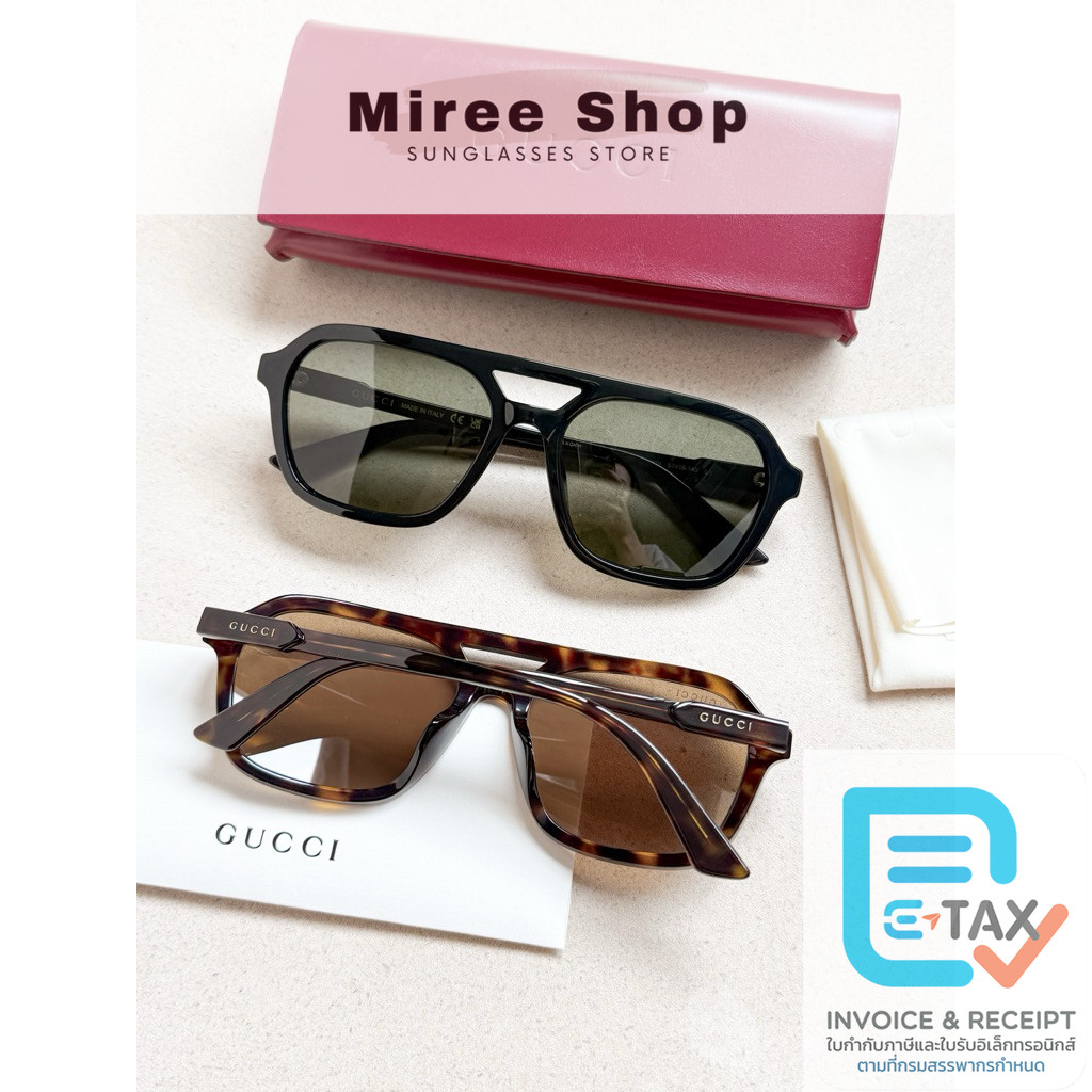 Gucci Aviators ทรงนักบิน Unisex ของแท้ประกัน 2 ปี GG1823SA