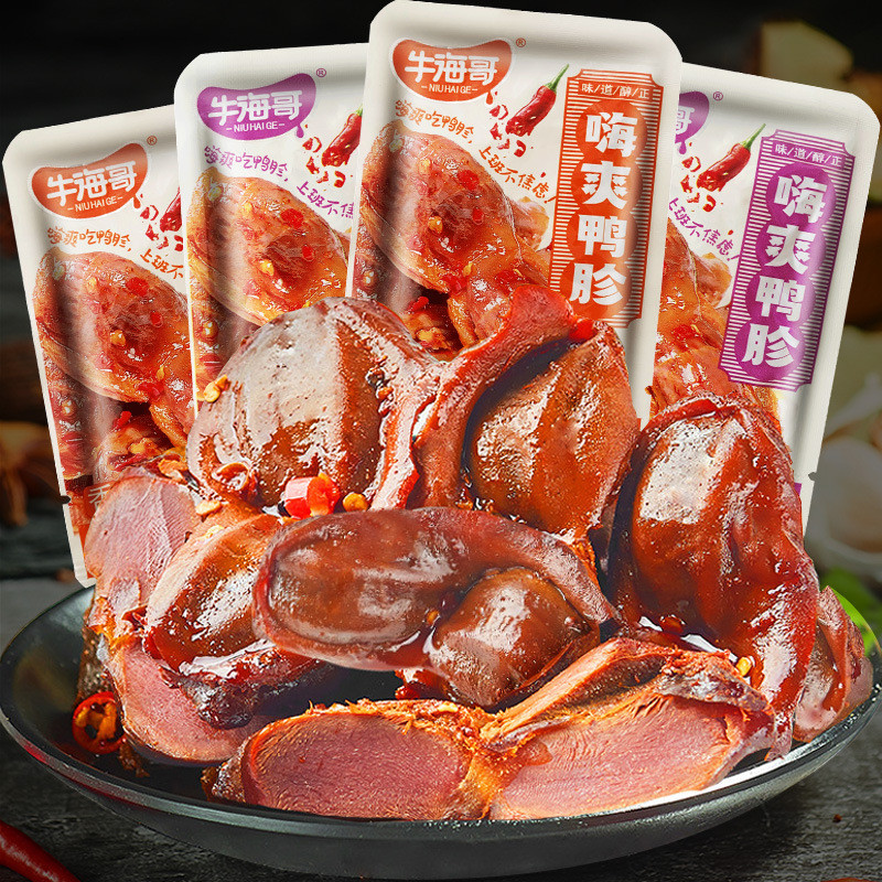 Niu Haige Duck Gizzard Duck Spiced King Oyster เห็ดเป็ด Gizzard เป็ดผสมของขบเคี้ยวแพ็คเกจเล็ก ๆ 25.1