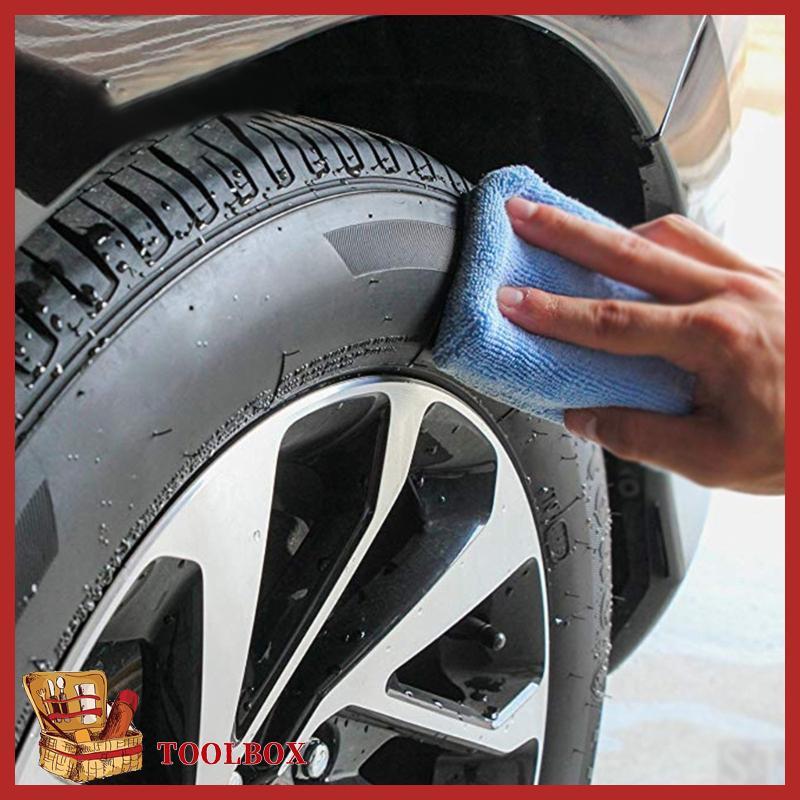 TOOLBOX แผ่นทําความสะอาดไมโครไฟเบอร์เหมาะสําหรับรายละเอียดรถยนต์ทําให้เรียบเนียนแม้กระทั่งขี้ผึ้งกระ