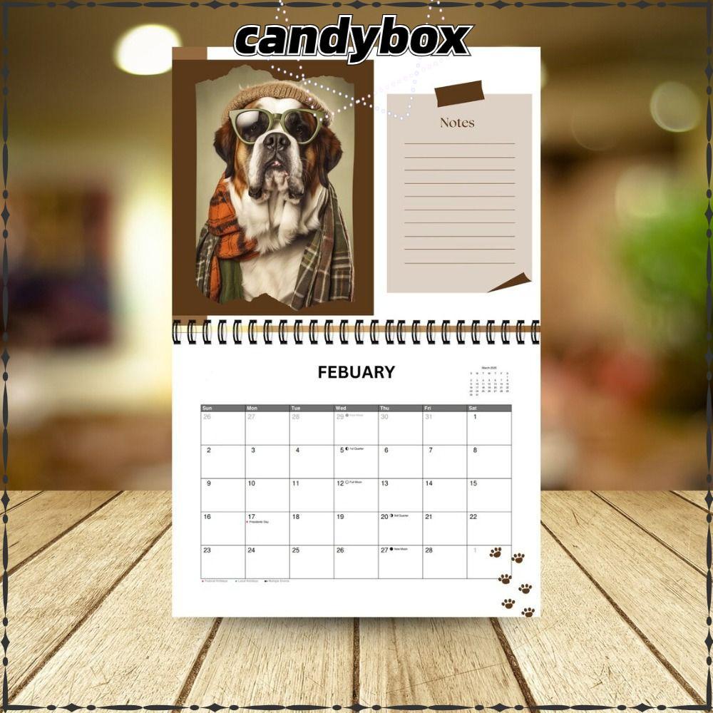 CANDYBOX ปฏิทินสุนัข ปฏิทินกระดาษ Creative 2025 แขวนได้ 2025 ปฏิทิน Organiser รายวัน