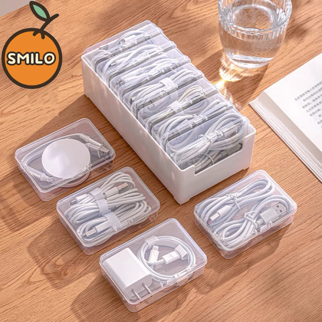 SMILO กล่องใส กล่อง กล่องอเนกประสงค์ กล่องเก็บการ์ด ทรงสี่เหลี่ยม หลายช่อง ใช้งานสะดวกและเก็บง่าย