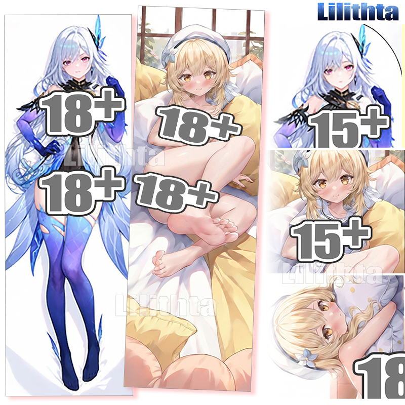 ปลอกหมอน Dakimakura Genshin Impact Skirk และ Lumine Body-pillow Cover Custom Made