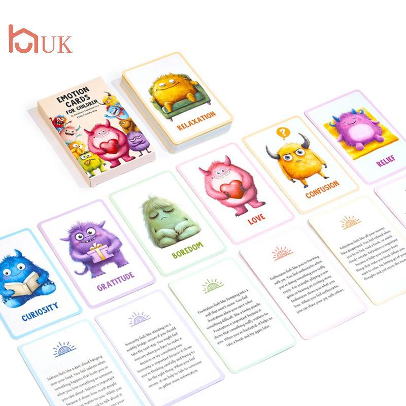 UK Big Feelings Deck - 32PCS Monster Feelings แฟลชการ์ดสองด้านพร้อมการแสดงออกต่างๆและวิธี Coping,Per