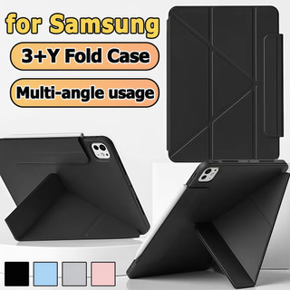 เคสป้องกันฝาพับปิดแม่เหล็กแกน Y for Samsung Galaxy Tab A9 A11 S9 S7 S8 S6lite S10+ A9+ A11+ S7FE S9FE S9FE+ หัวเข็มขัดแม่เหล็ก เคสฝาพับ Samsung Galaxy Tab S8+ S9+ S7+ A7lite A8 S10fe