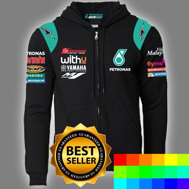 Baju RSHOPPING - JAKET HOODIE ZIPPER LOGO MIX Motogp2020 P3TR0N4$ SRT Yamaha Racing Team Mens Sweats
