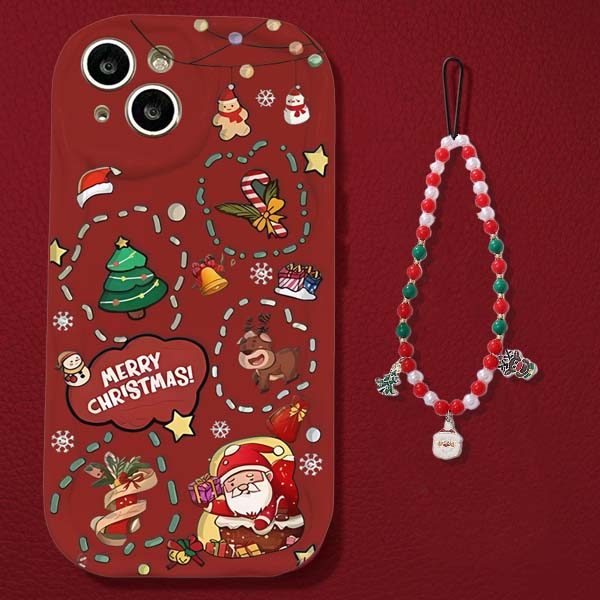 สําหรับ Samsung Galaxy S23 Ultra S21 Plus S23FE S21FE S20FE F06 สายรัดข้อมือน่ารักคริสต์มาส Santa Cl