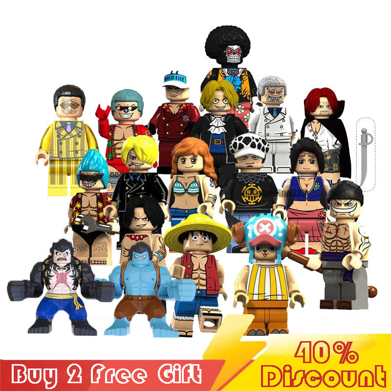 One Piece Minifigures การ์ตูน Luffy Zoro Robin Frank Shanks Namie Building Blocks ของเล่นสําหรับ Leg