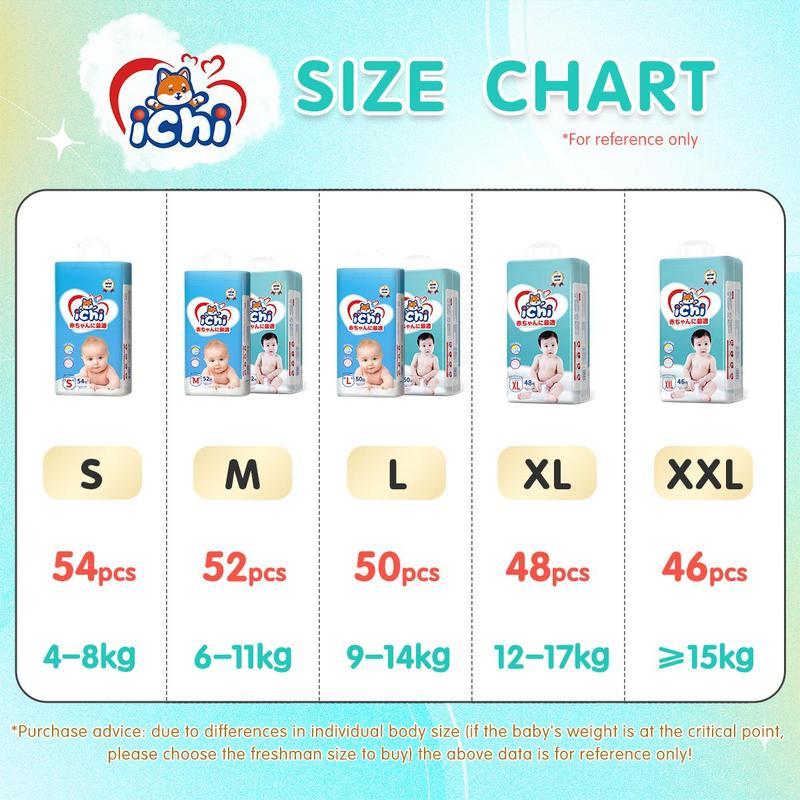 แพมเพิส แพมเพิสถูก ichi Baby Pants ผ้าอ้อมเด็กสำเร็จรูป แพมเพิสเด็ก M/L/XL/XXL/ผ้าอ้อมแบบกางเกง ผ้าอ