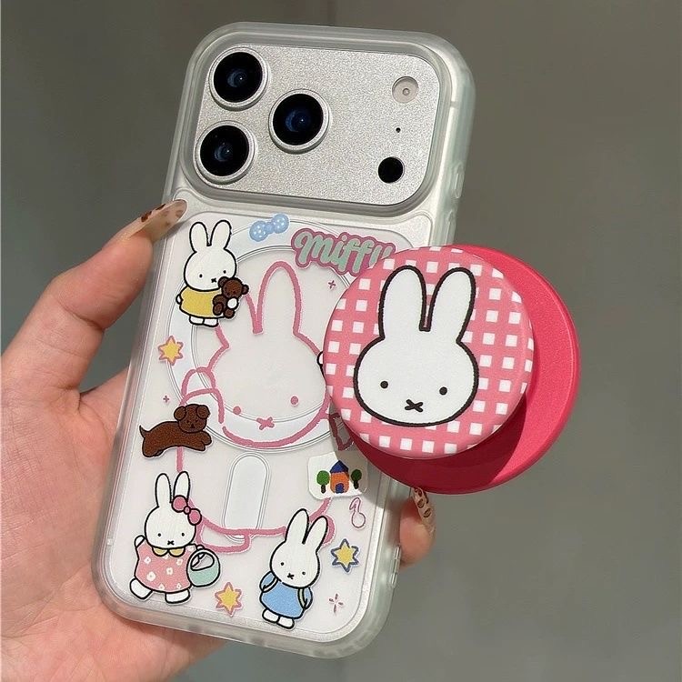 รูปแบบหัวกระต่ายน่ารักสําหรับ iPhone 11 12 Pro 13 Pro Max 15 Pro Max 14 16 Pro 16 Plus 17 Air 17 Pro 17 Pro Max กรณี