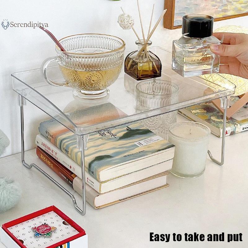 SEE ชั้นเก็บของ PET โปร่งใสหลายชั้นแบบพับได้สําหรับสํานักงานและห้องครัว TH - รูปที่ 6