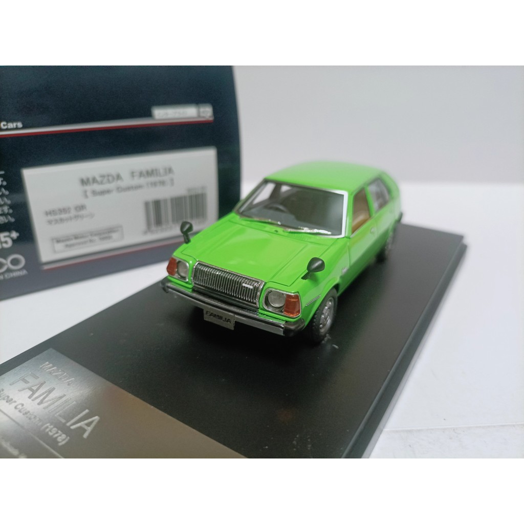 Hi Story 1 43 Mazda Familia 4 ประตูรุ่นที่กําหนดเองรถรุ่น Mazda Familia 1978 สีเขียว