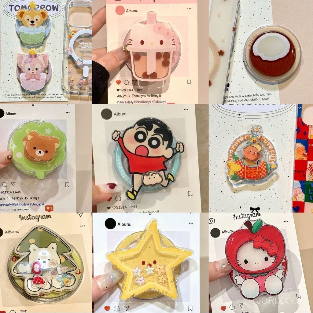 การ์ตูนการ์ตูนน่ารักสั่น Happy Turning เหมาะสําหรับ magsafe วงเล็บแม่เหล็กโทรศัพท์มือถือเดสก์ท็อป Retractable Lazy Artifact d