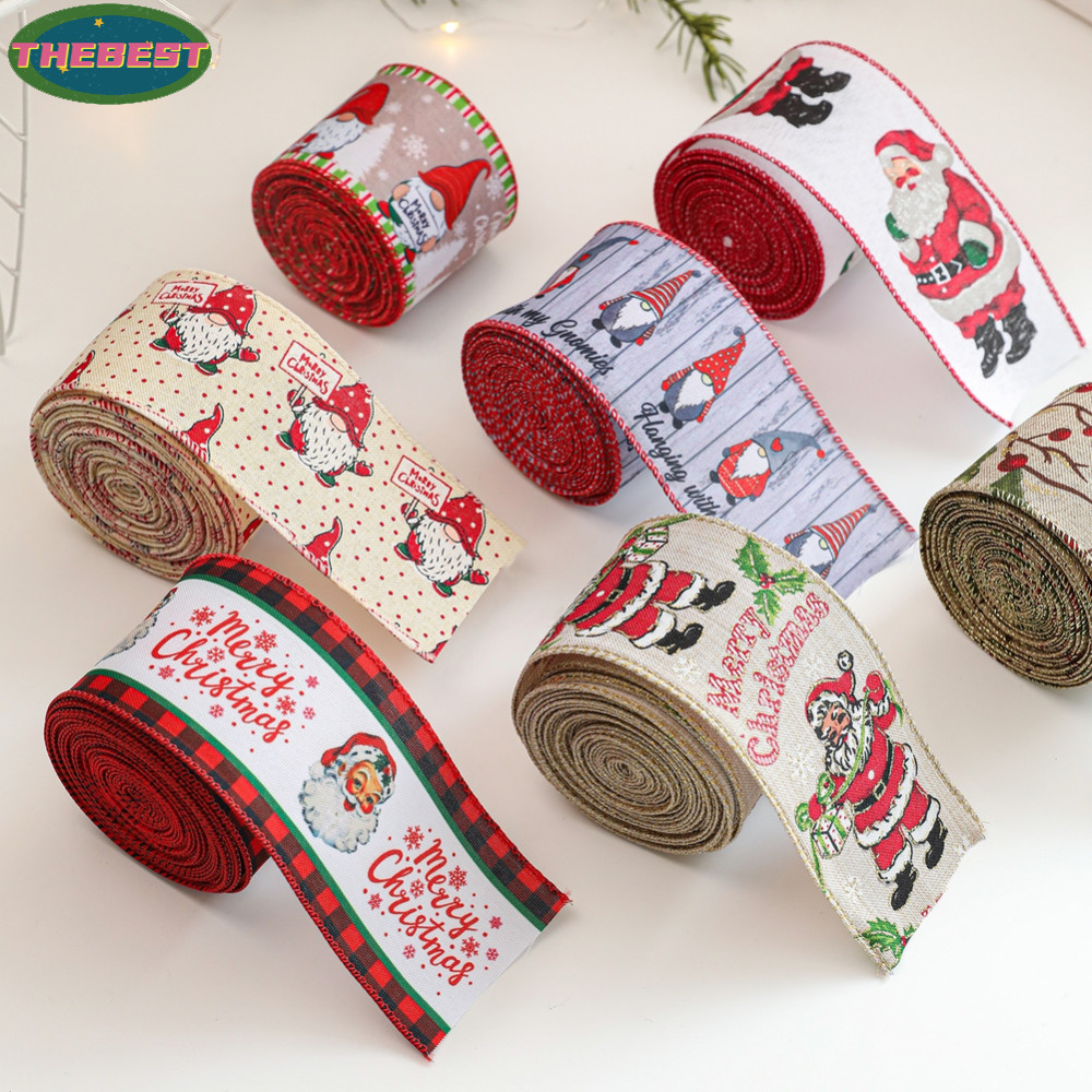 <Thebest>Santa Claus Design Christmas Ribbon 6 3cm Width 2m Length for Festive DecoratingHot Sale