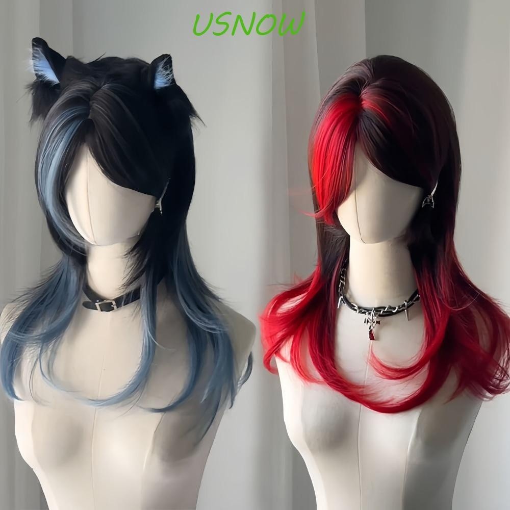 Black And Blue Lolita Style Wig Jellyfish Mullet Synthetic Fiber Heat Resistant