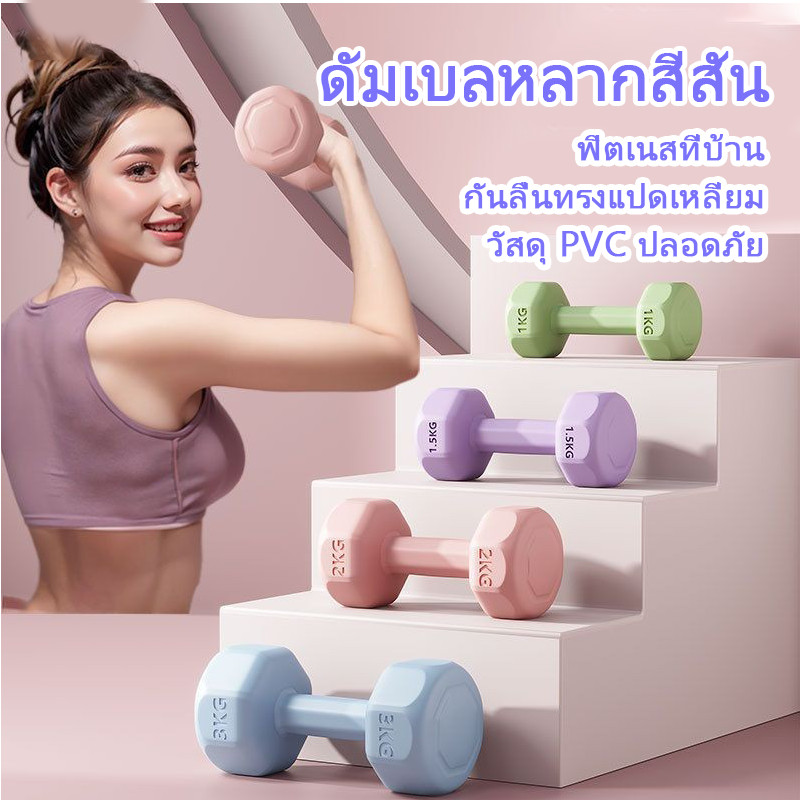 【SALE 】 ดัมเบล 2KG / 3KG  สำหรับลดไขมันต้นแขน ออกกำลังกาย Dumbbells (สุ่มสี)