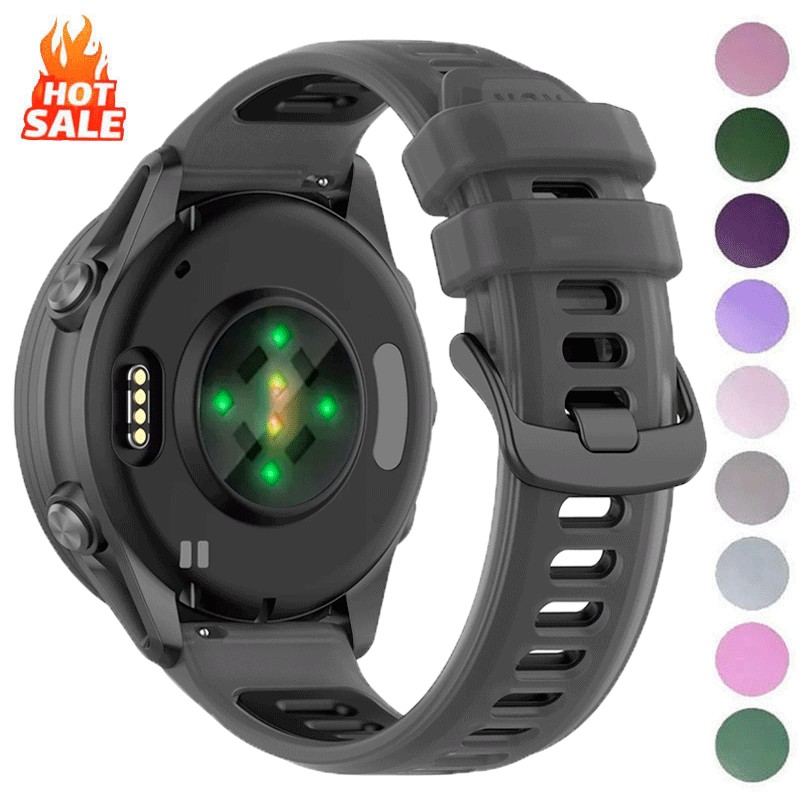 22 มม.20 มม.โปร่งแสงทูโทนซิลิโคนสําหรับผู้เบิกทาง Garmin 570 265 255 165 55/Vivoactive 6 5 4/Venu 3 2 Plus สายนาฬิกา