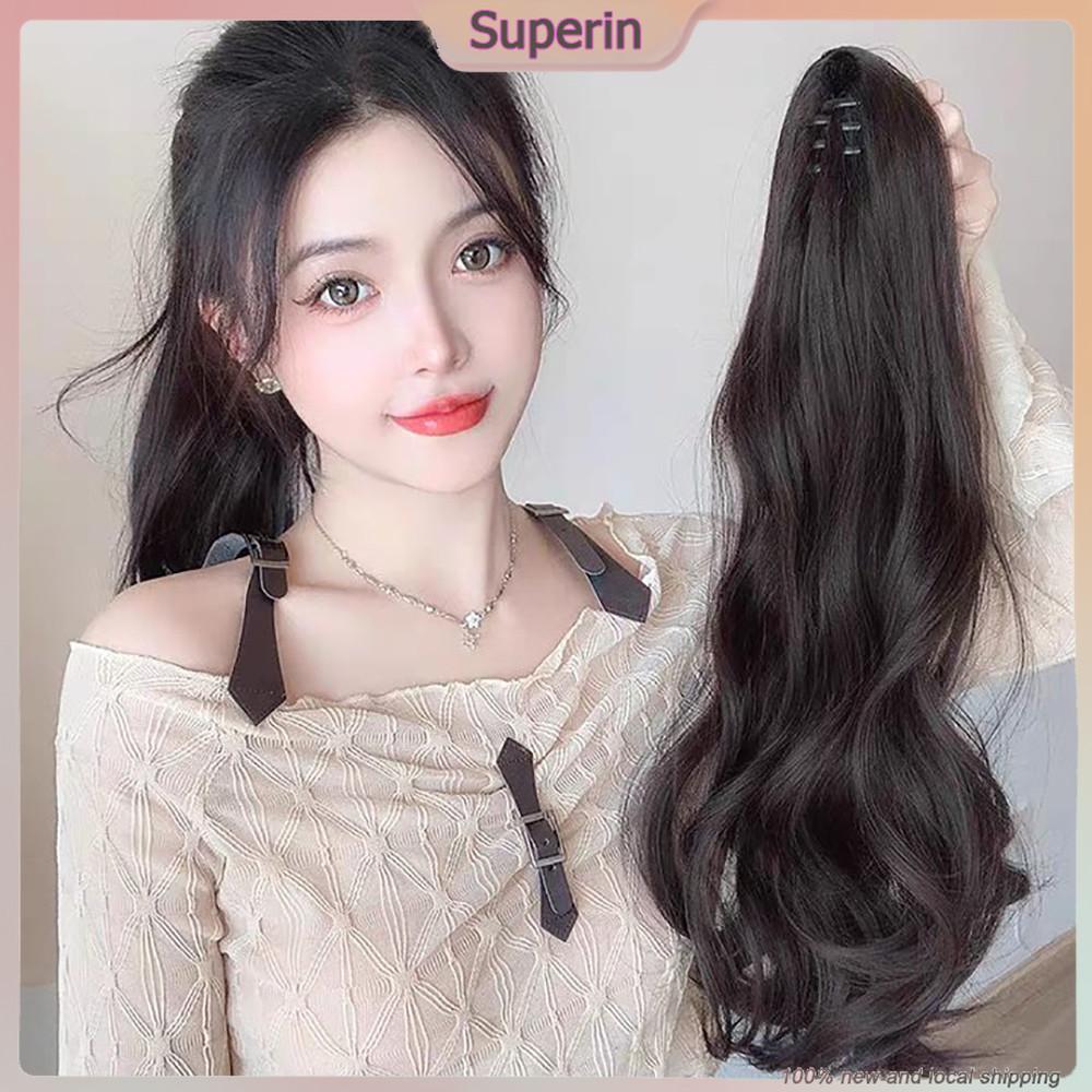 (ส่งจากไทย) วิกผมหางม้าสูง ธรรมชาติ ยาว หยิก เพื่อการแต่งหน้าหรือเพิ่มความสวยงาม