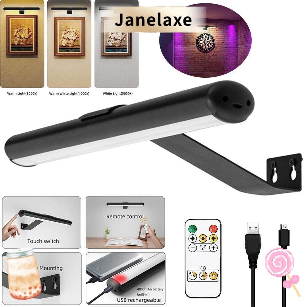 Janelaxe Art Display Light Rechargeable Indoor Picture Lamp Rose Gold Black Color Home Decor Wall La