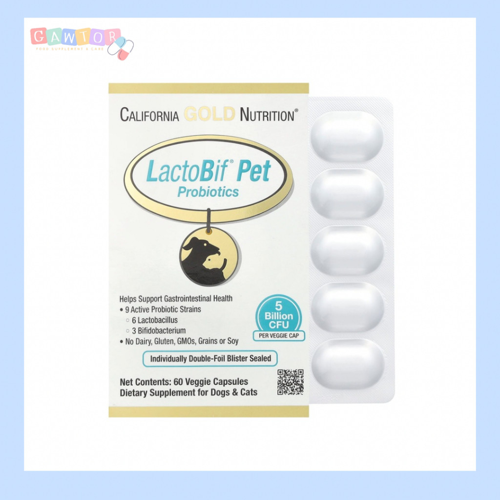 LactoBif Pet อาหารเสริม ช่วยระบบขับถ่าย Probiotics แมว หมา สุนัข California Gold Nutrition