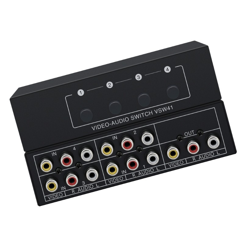 Alilin Universal AV Audios Video Switcher 4 in 1 Out AV Switcher การสลับทันที