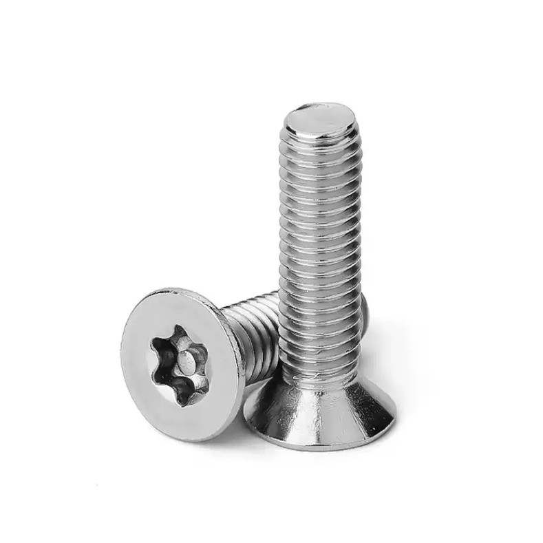 304 สแตนเลสสตีล countersunk ภายใน plum blossom คอลัมน์สกรูป้องกันการโจรกรรม GB2673 หัวแบนเข็มรูปพิเศ