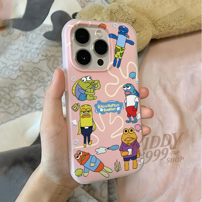 🌟KIDDY🌟เคสโทรศัพท์ ดูดีเรียบง่ายลายน่ารักๆ  เหมาะสำหรับเคสไอโฟน iphone 11 17 16 Pro Max XR 12 13 14 15 สีชมพูสวยงาม#080