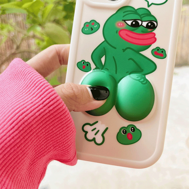 [การชําระเงินการชําระเงินครั้งแรก] Decompression Pinch Sad Frog เหมาะสําหรับ Apple 1314promax เคสโทร