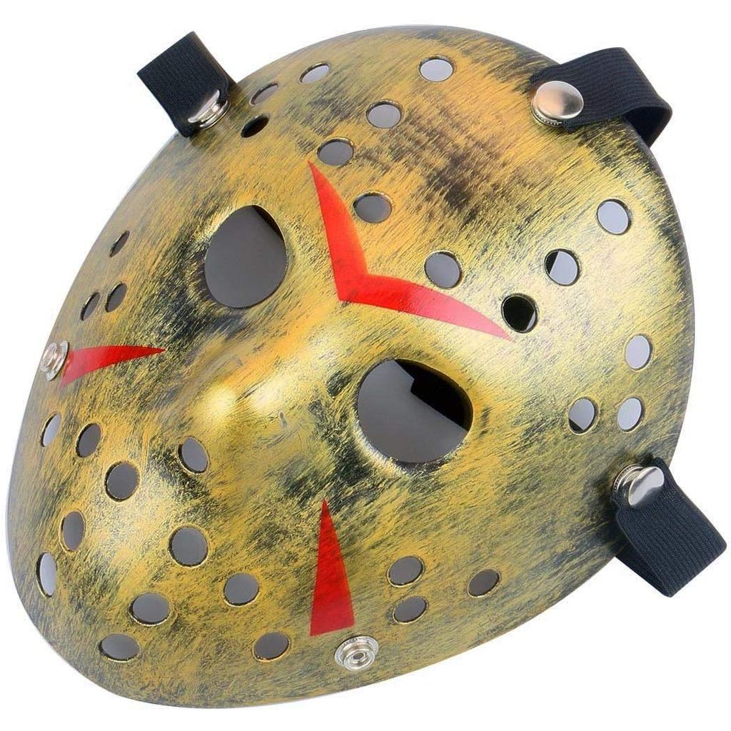 Gmasking Horror Halloween Costume Hockey Mask Party Cosplay Props (หนา-เหลือง)