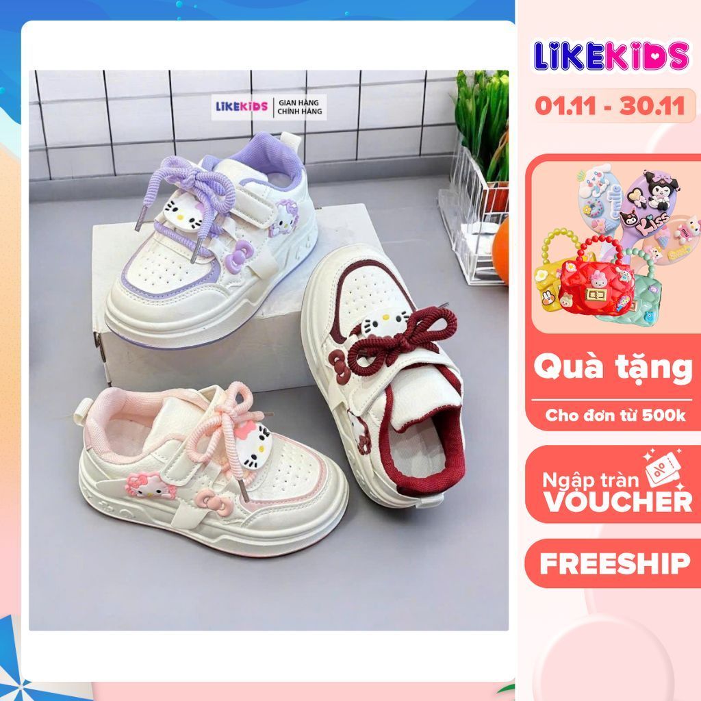 รองเท้าผ้าใบสําหรับเด็กผู้หญิงลาย CAT G19 - LikeKids